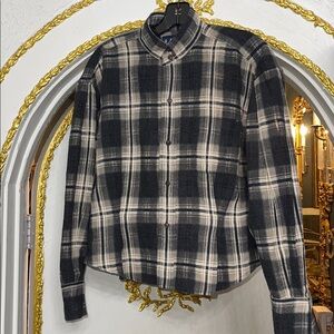 Vintage 90s RALPH Ralph Lauren Plaid Brushed Flannel Shirt Women M Hong Kong
